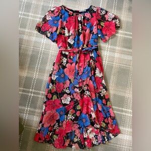 Danny and Nicole floral flutter sleeve midi dress 10